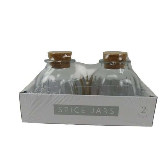 Horizon Spice Jars With Cork Lid 2 Count Glass 5 ounce - Picture 1 of 6